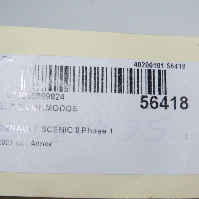 Bloc commodos occasion RENAULT SCENIC II Phase 1 06-2003->09-2006 8