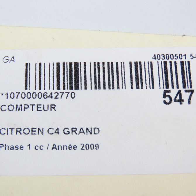 Compteur occasion CITROEN C4 GRAND PICASSO I Phase 1 10-2006->09-2013 2.0 HDI 138 ch 6103W1 8