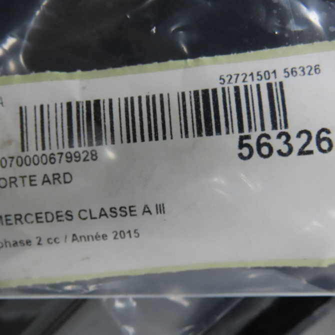 Porte arrière droite occasion MERCEDES CLASSE A III phase 2 06-2015->... A160 1.5 D 90ch 1767300205 6