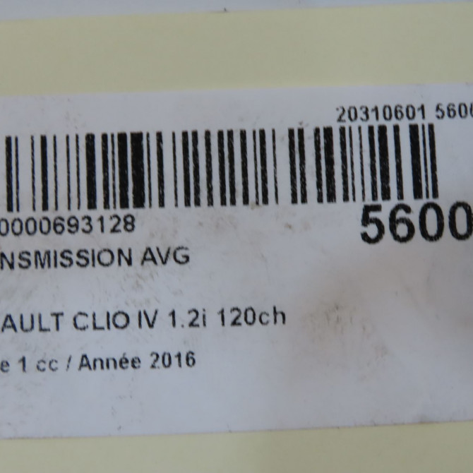 Transmission avant gauche occasion RENAULT CLIO IV Phase 1 07-2012->... 1.2i 120ch 391018401R 6