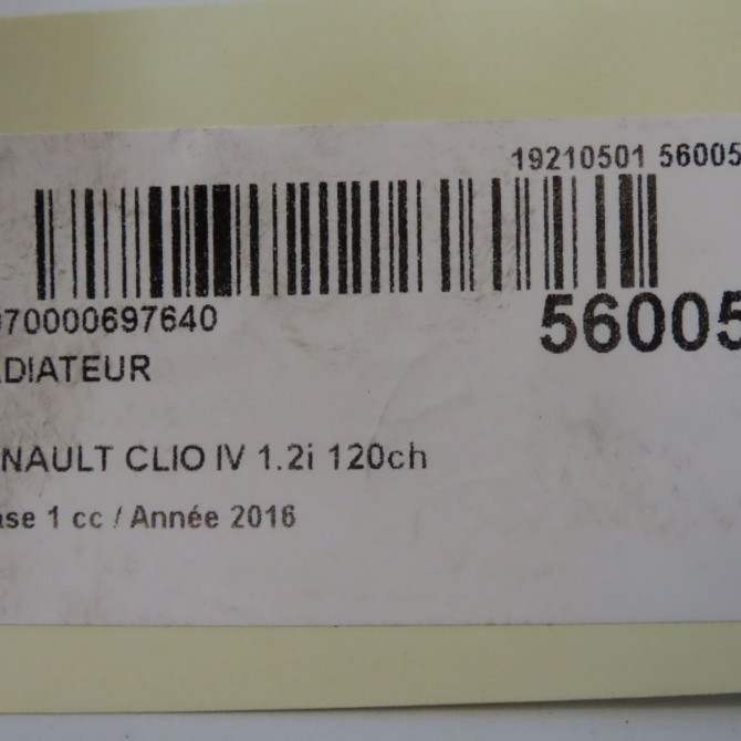 Radiateur occasion RENAULT CLIO IV Phase 1 07-2012->... 1.2i 120ch 214107326R 5