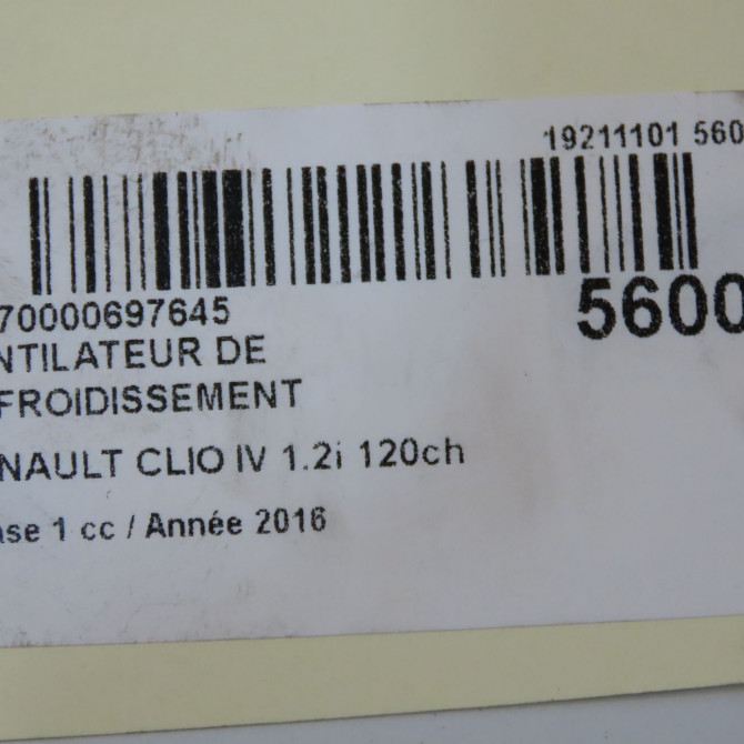 Ventilateur de refroidissement occasion RENAULT CLIO IV Phase 1 07-2012->... 1.2i 120ch 214816703R 8