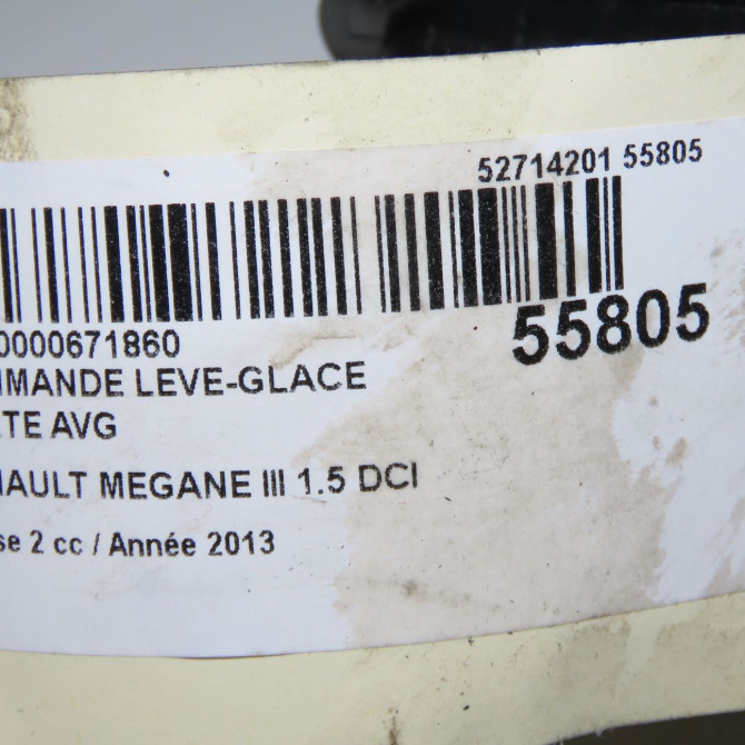 Commande lève-glace porte avant gauche occasion RENAULT MEGANE III Phase 2 01-2012->06-2014 1.5 DCI 110ch 809610016R 5