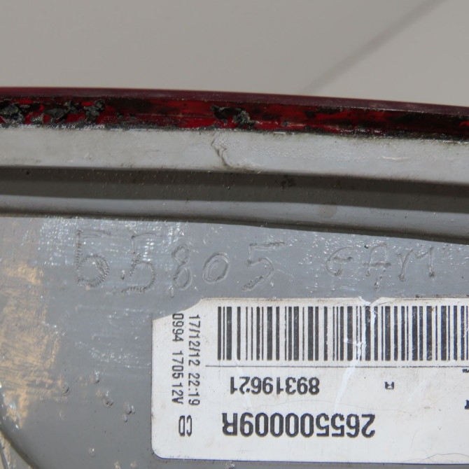 Feu arrière intérieur droit occasion RENAULT MEGANE III Phase 2 01-2012->06-2014 1.5 DCI 110ch 265500009R 5