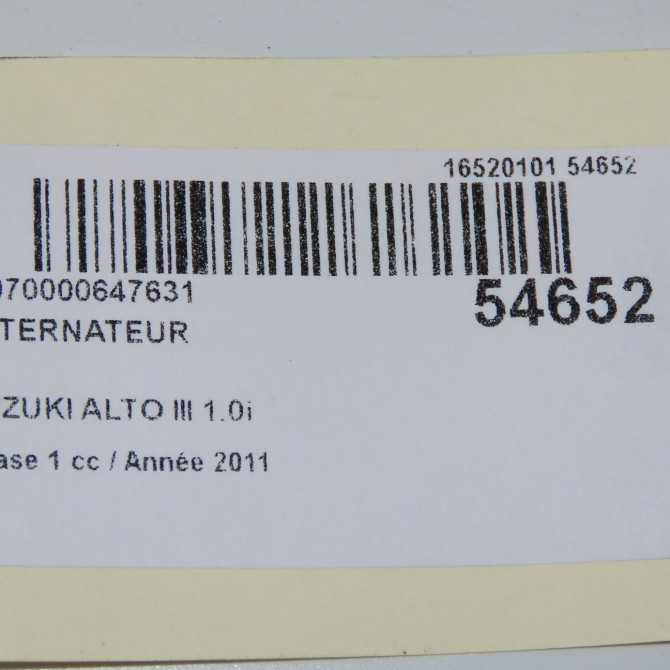 Alternateur occasion SUZUKI ALTO III Phase 1 01-2009->... 1.0i 31400M68K10000 7