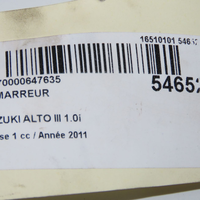Démarreur occasion SUZUKI ALTO III Phase 1 01-2009->... 1.0i 31100M68K10000 8