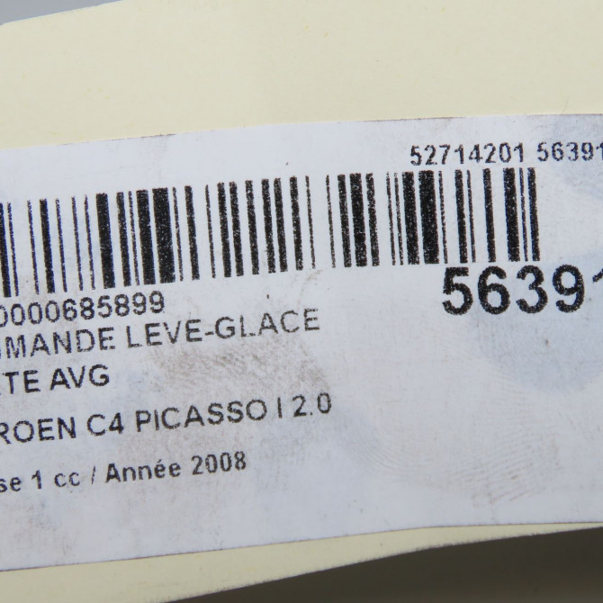 Commande lève-glace porte avant gauche occasion CITROEN C4 PICASSO I Phase 1 01-2007->10-2013 2.0 HDi 138ch 6554YH 6