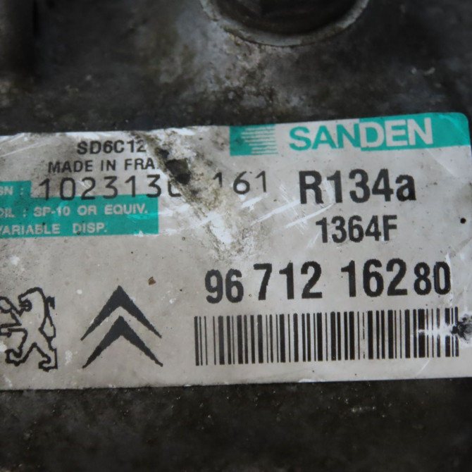 Compresseur air conditionne occasion CITROEN C3 PICASSO Phase 1 02-2009->08-2012 1.6 HDi 90ch 9822826880 7