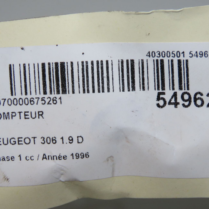 Compteur occasion PEUGEOT 306 Phase 1 09-1994->03-1997 1.9 D 6113JL 4