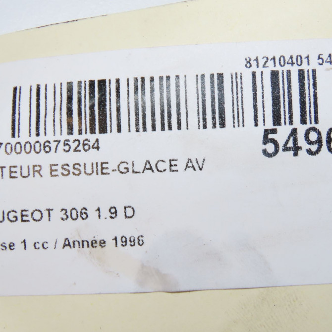 Moteur essuie-glace avant occasion PEUGEOT 306 Phase 1 09-1994->03-1997 1.9 D 640589 5