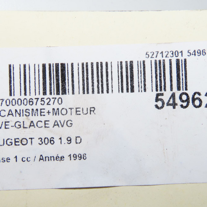Mecanisme+moteur leve-glace avg occasion PEUGEOT 306 Phase 1 09-1994->03-1997 1.9 D 9221K9 5