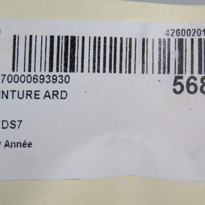 Ceinture arrière droite occasion DS DS7 98158613XX 8