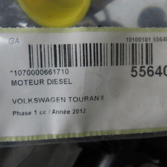 Moteur diesel occasion VOLKSWAGEN TOURAN II Phase 1 09-2010->12-2015 2.0 TDI 140ch 3L100091B 6