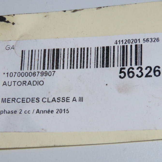 Autoradio occasion MERCEDES CLASSE A III phase 2 06-2015->... A160 1.5 D 90ch 1669007814 6