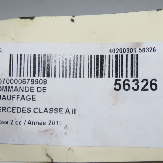 Commande de chauffage occasion MERCEDES CLASSE A III phase 2 06-2015->... A160 1.5 D 90ch 2469008215 6