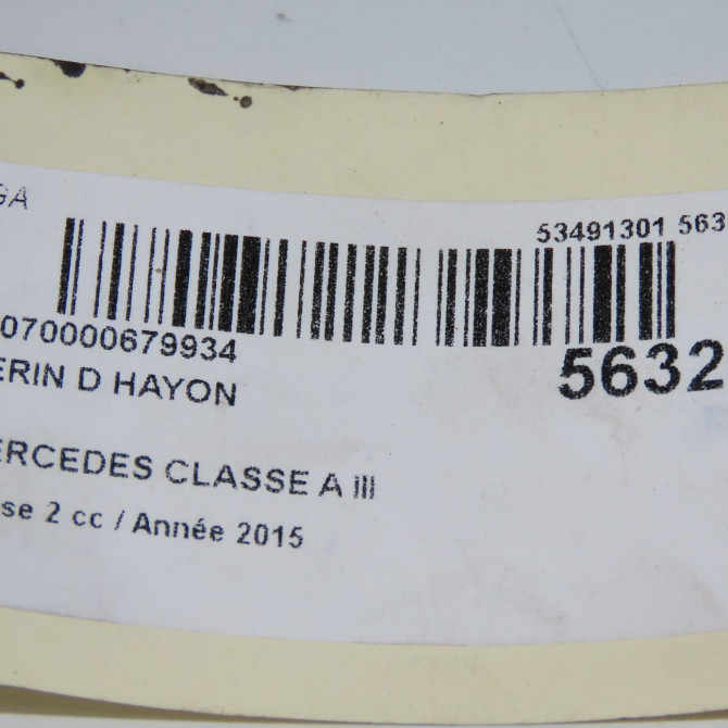 Verin droit hayon occasion MERCEDES CLASSE A III phase 2 06-2015->... A160 1.5 D 90ch 1769800264 5