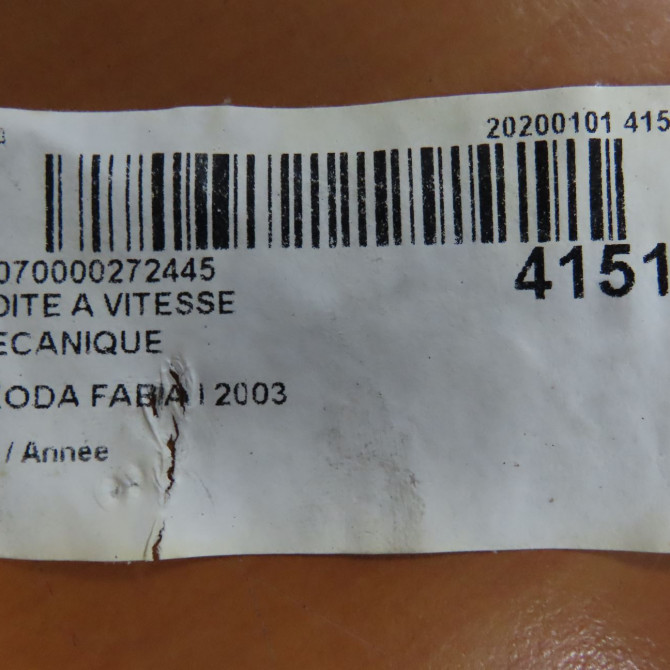 Boîte à vitesse mecanique occasion SKODA FABIA I 2300046L 6