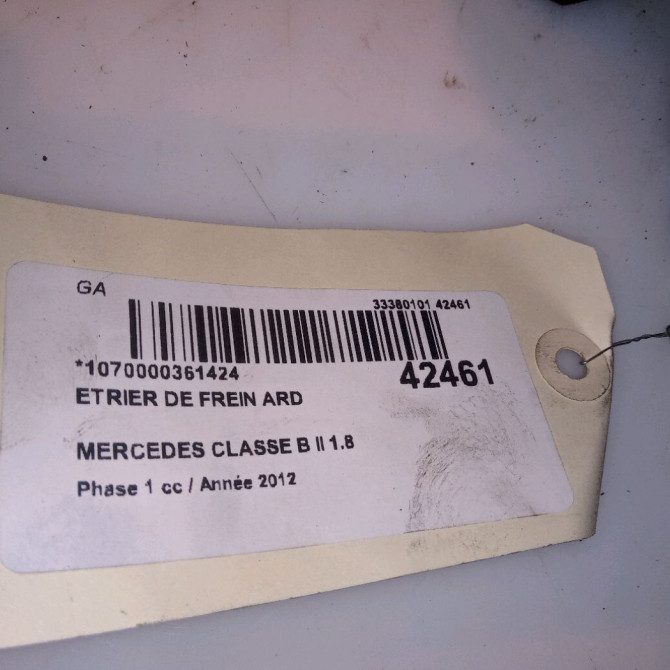 Etrier de frein arrière droit occasion MERCEDES CLASSE B II Phase 1 04-1995->04-1999 1.8 CDI 136ch 4232481 5