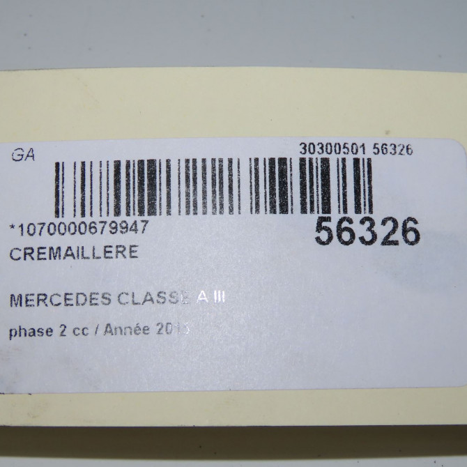 Cremaillere occasion MERCEDES CLASSE A III phase 2 06-2015->... A160 1.5 D 90ch 2464604701 8