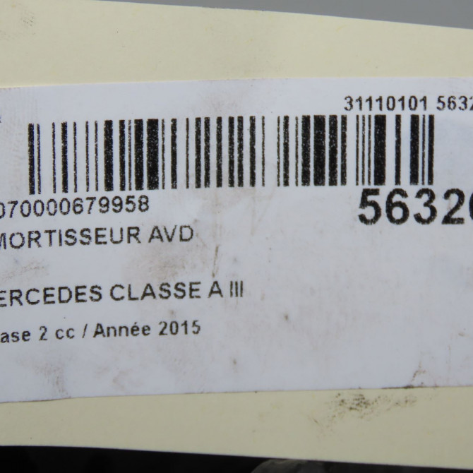 Amortisseur avant droit occasion MERCEDES CLASSE A III phase 2 06-2015->... A160 1.5 D 90ch 1763234400 5