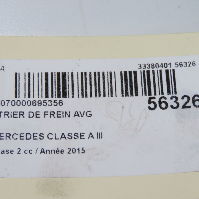 Etrier de frein avant gauche occasion MERCEDES CLASSE A III phase 2 06-2015->... A160 1.5 D 90ch 4217381 7