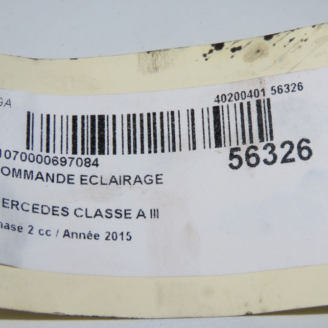 Commande eclairage occasion MERCEDES CLASSE A III phase 2 06-2015->... A160 1.5 D 90ch 21290506519107 5