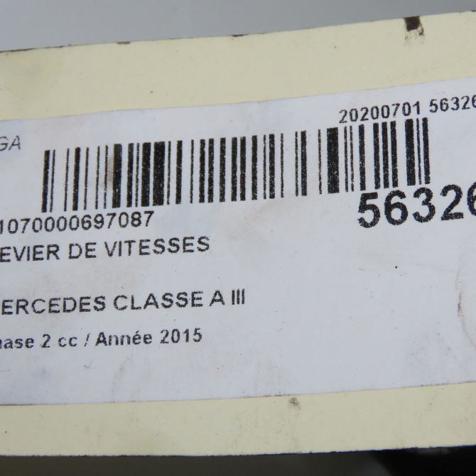 Levier de vitesses occasion MERCEDES CLASSE A III phase 2 06-2015->... A160 1.5 D 90ch 1763602600 7