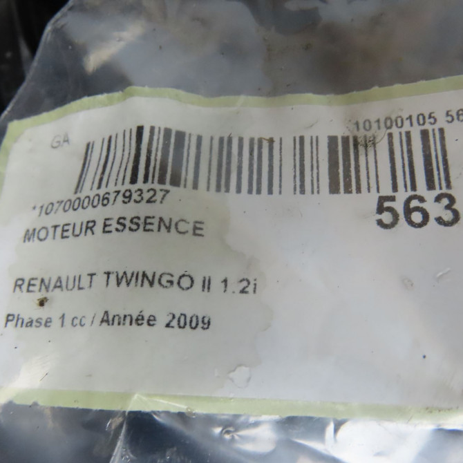 Moteur essence occasion RENAULT TWINGO II Phase 1 06-2007->11-2011 1.2i 60ch 7701477952 7