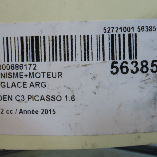 Mecanisme+moteur leve-glace arg occasion CITROEN C3 PICASSO Phase 2 09-2012->... 1.6 HDI 90ch 9802602280 6