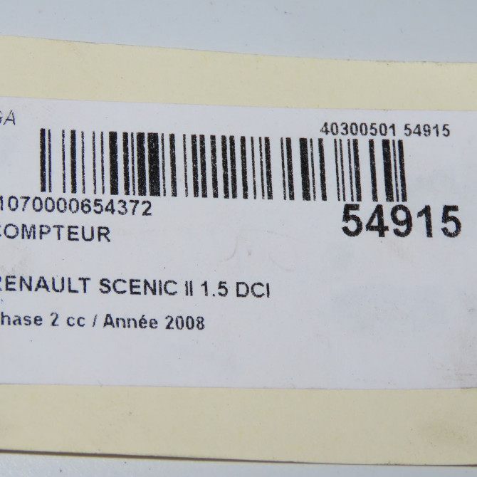 Compteur occasion RENAULT SCENIC II Phase 2 09-2006->04-2009 1.5 DCI 85ch 8200787774 6