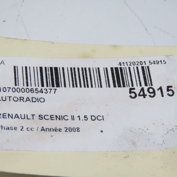 Autoradio occasion RENAULT SCENIC II Phase 2 09-2006->04-2009 1.5 DCI 85ch 8200607918 6