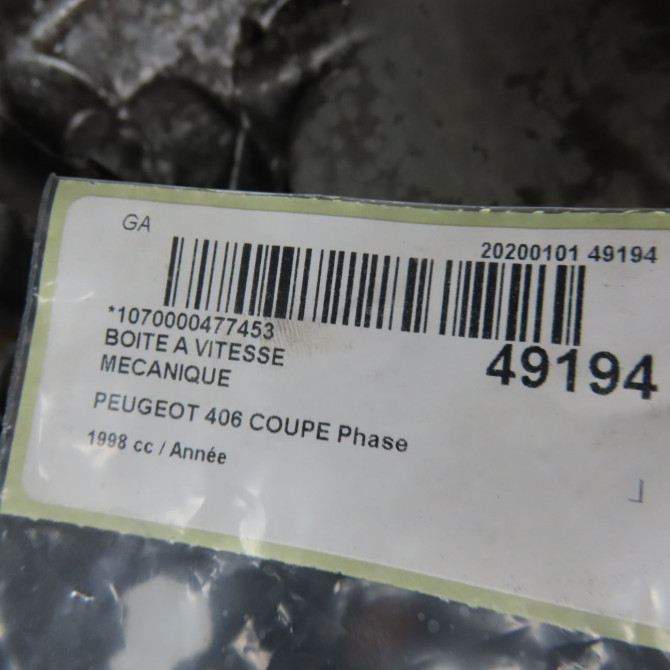 Boîte à vitesse mecanique occasion PEUGEOT 406 COUPE Phase 1 05-1997->12-2004 222383 7