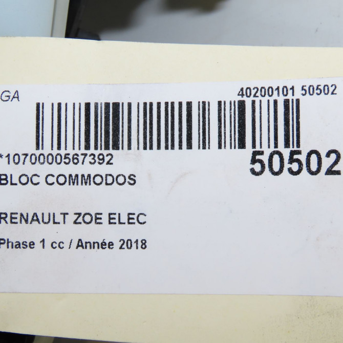 Bloc commodos occasion RENAULT ZOE Phase 1 10-2012->... ELEC 255675601R 6