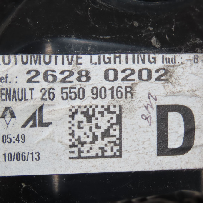 Feu arrière droit occasion RENAULT ZOE Phase 1 10-2012->... ELEC 265509696R 4