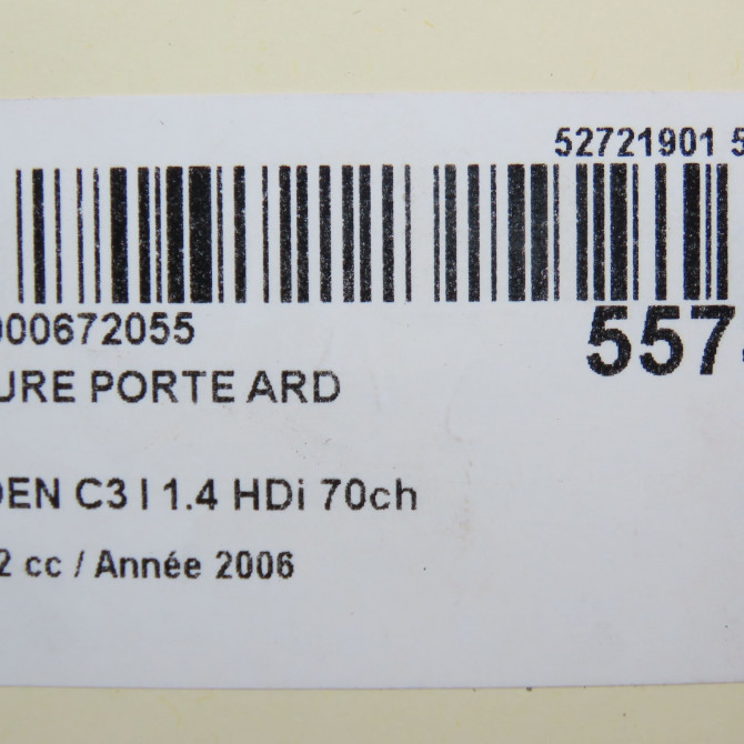 Serrure porte ard occasion CITROEN C3 I Phase 2 10-2005->12-2010 1.4 HDi 70ch 9138K3 8
