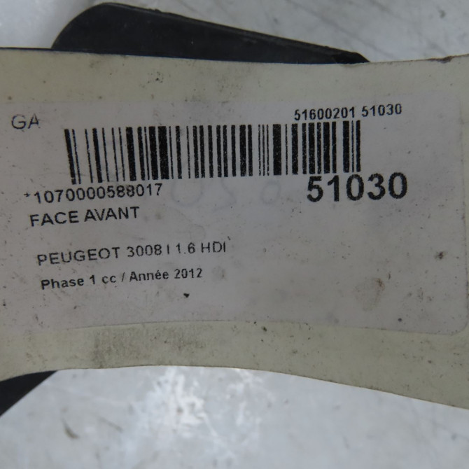 Face avant occasion PEUGEOT 3008 I Phase 1 04-2009->12-2013 1.6 HDI 112ch 9676568780 4