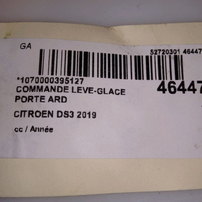 Commande leve-glace porte arrière droite occasion CITROEN DS3 98044803ZD 4