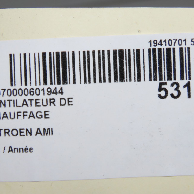 Ventilateur de chauffage occasion CITROEN 8