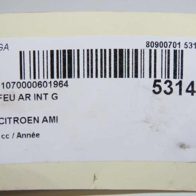 Feu arrière interieur gauche occasion CITROEN 5