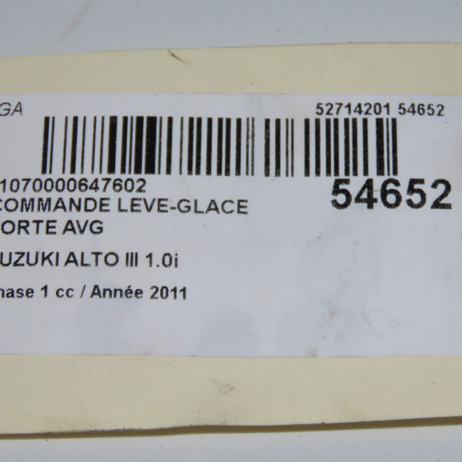 Commande lève-glace porte avant gauche occasion SUZUKI ALTO III Phase 1 01-2009->... 1.0i 37995M68K00000 5