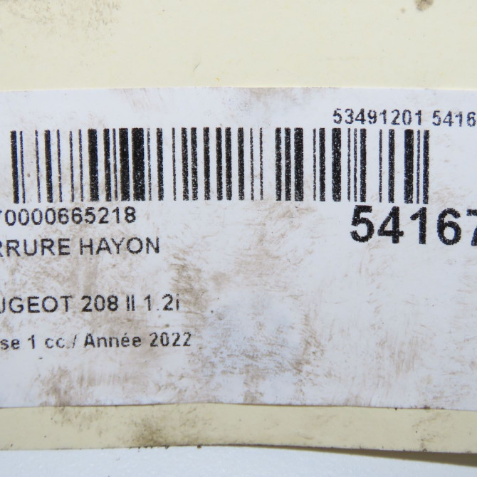 Serrure hayon occasion  8719F8 5