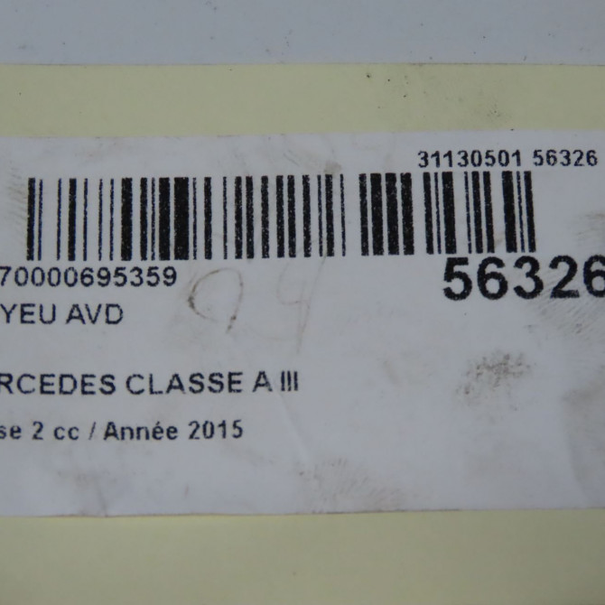 Moyeu avd occasion MERCEDES CLASSE A III phase 2 06-2015->... A160 1.5 D 90ch 2463370145 5