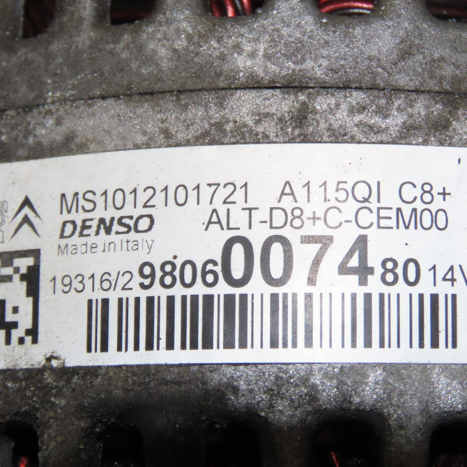 Alternateur occasion CITROEN C3 II Phase 2 03-2013->12-2016 1.2i 82ch 9806007480 7