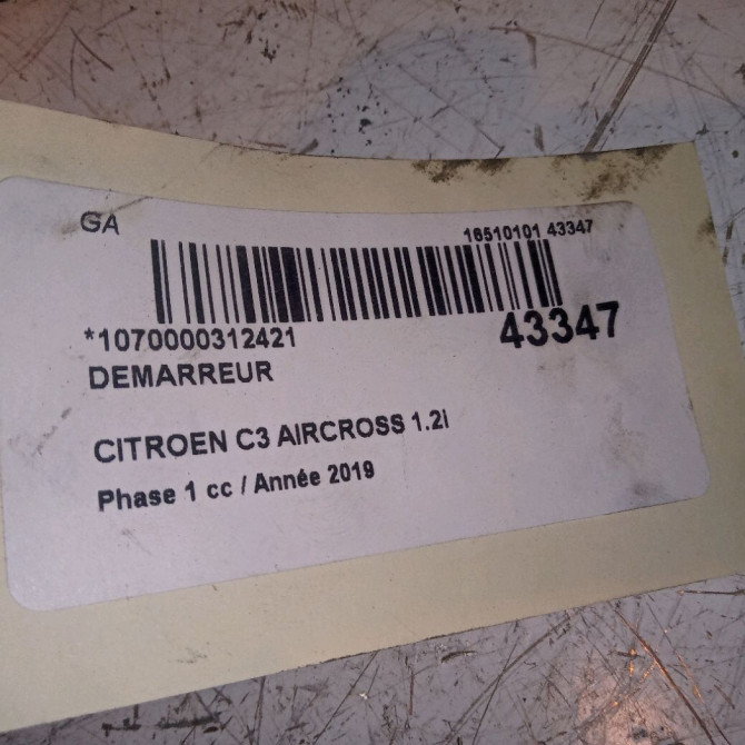 Démarreur occasion CITROEN 146 Phase 1 04-1995->04-1999 1.2i PureTech 110ch 9812715480 5