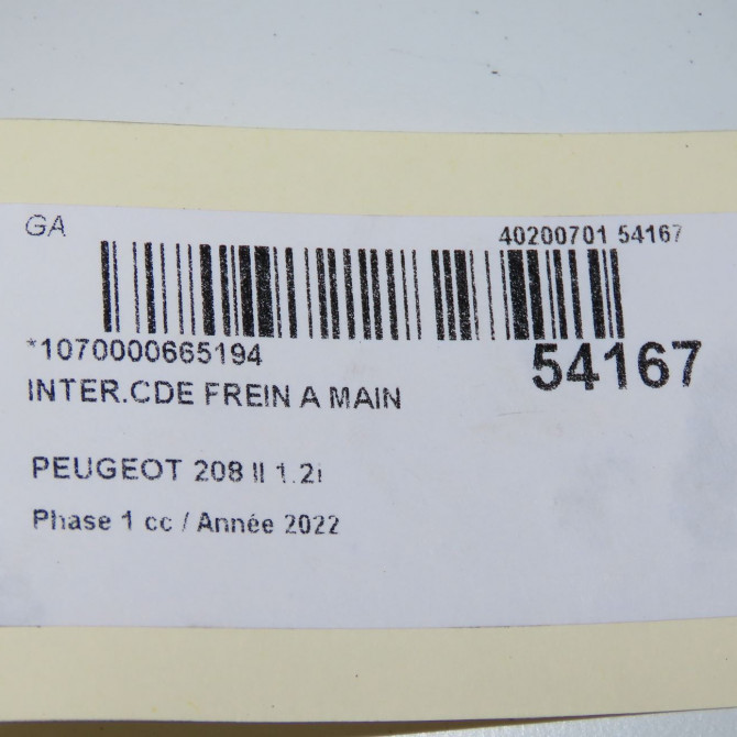 Interrupteur commande de frein a main occasion  98105935VV 6