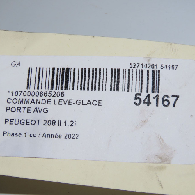 Commande lève-glace porte avant gauche occasion  96788264ZD 6