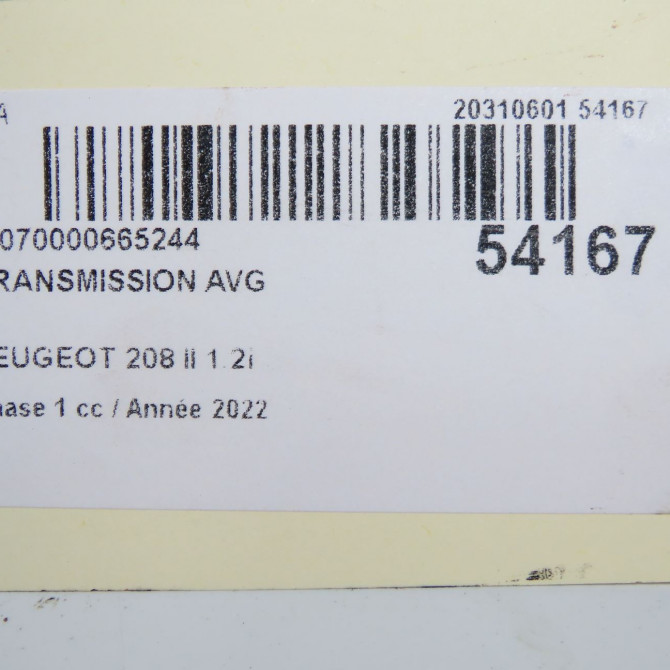 Transmission avant gauche occasion  9836054380 6