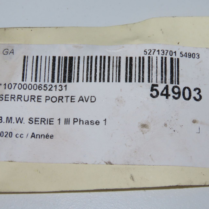 Serrure porte avd occasion B.M.W. 51217956142 7