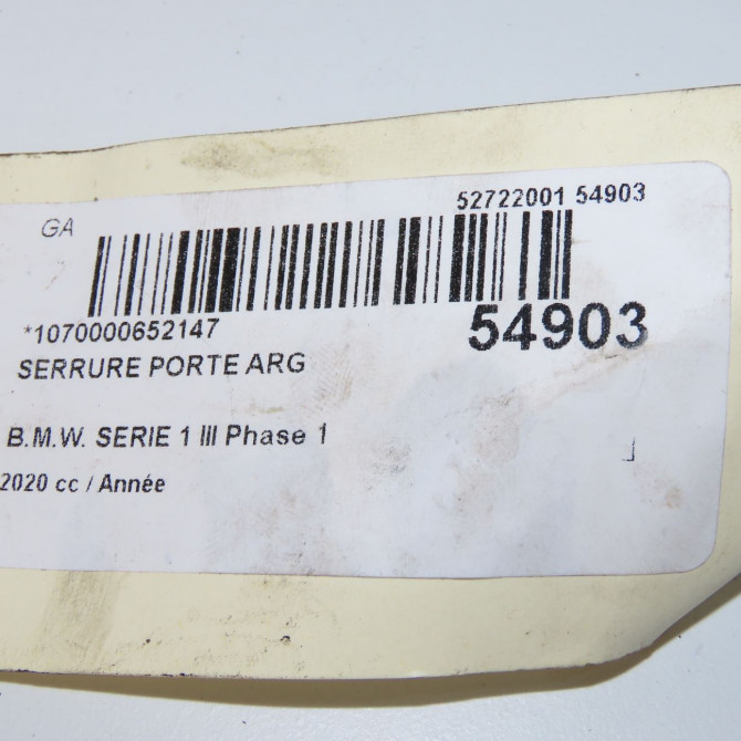 Serrure porte arg occasion B.M.W. 51227956143 7