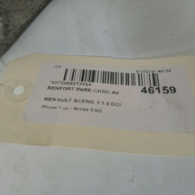 Renfort pare-choc avant occasion RENAULT SCENIC II Phase 1 03-2004->09-2006 1.9 DCI 120ch 8200534784 2